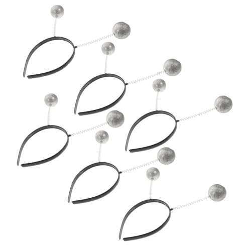 DECORNIJIA 6 Stück Teiliges Glitzer Haarband mit Federspange und Schaumstoff silberkugeln Elastischer Haarschmuck für Mädchen und Erwachsene Leichte Kopfbedeckung für Party Kostüm und Foto von DECORNIJIA