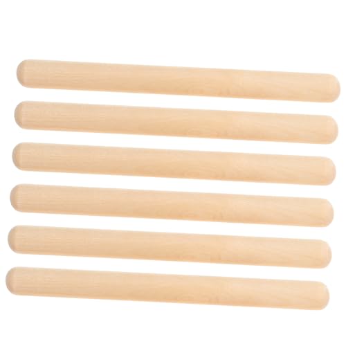 DECORNIJIA 6 Stück Teiliges aus Robusten Ahornholz Rhythmusstäben für Sichere Abgerundete Kanten Tragbare Percussion Instrumente für Musikunterricht und Rhythmustraining Geeignet für Mädchen von DECORNIJIA