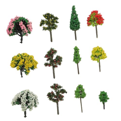 DECORNIJIA 60 Stück Teiliges Miniatur Baum Modell DIY Mikro Landschaftsdekorationen Wetterbeständig für Sandtisch Modellbau Garten und Diorama Zubehör von DECORNIJIA