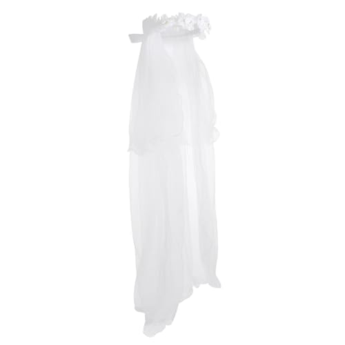 DECORNIJIA Blumenkranz Stirnband mit Schleier und Schleife Weißer Blumenschmuck Haarschmuck für Mädchen Festliches Kopfschmuck für Hochzeit Party Tanz und Kostüm Geschenk Geeignet DECORNIJIA Blumenkranz Stirnband mit Schleier und Schleife Weißer Blumenschmuck Haarschmuck für Mädchen Festliches Kopfschmuck für Hochzeit Party Tanz und Kostüm Geschenk Geeignet von DECORNIJIA