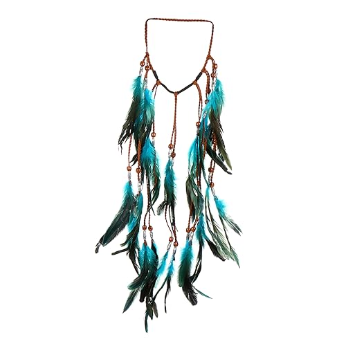 DECORNIJIA Böhmisches Stirnband für Damen Haaraccessoires mit Langem Federdesign und Perlen für Karneval Partys Hochzeiten und Täglichen Gebrauch von DECORNIJIA
