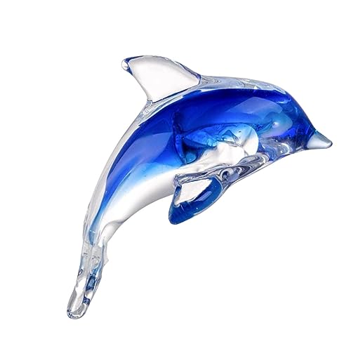 DECORNIJIA Delphin-kunstfigur Meerestiere-Ornament Schöne Delfin-Statue Dekoratives Handwerk Glasiert Für Tischdekoration Innenbereich Kleine Delfin-Accessoires von DECORNIJIA