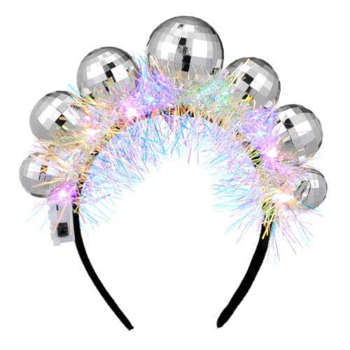 DECORNIJIA Disco Ball Stirnband aus Kunststoff Verstellbar Elastisch Bequemes Weihnachtskostüm Zubehör für Party und Karneval Langlebiger Kopfschmuck mit Bunten Kugeln DECORNIJIA Disco Ball Stirnband aus Kunststoff Verstellbar Elastisch Bequemes Weihnachtskostüm Zubehör für Party und Karneval Langlebiger Kopfschmuck mit Bunten Kugeln von DECORNIJIA