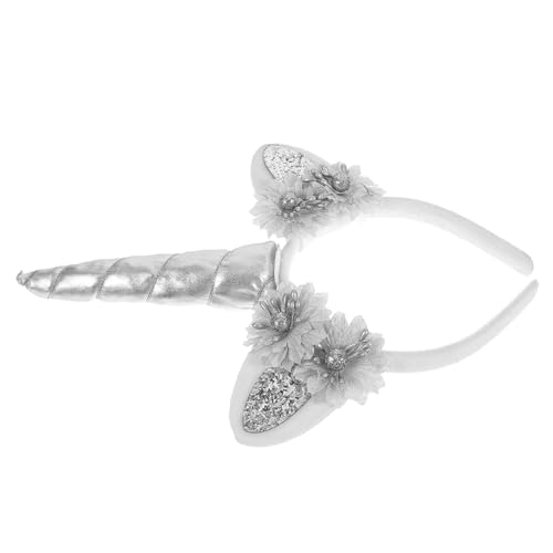 DECORNIJIA Einhorn Haarreif für Mädchen mit Silber Grauem Horn und Künstlichen Blumen Leichtes Party Stirnband Bequem Sitzend für Geburtstagsfeiern und Kostüm Events DECORNIJIA Einhorn Haarreif für Mädchen mit Silber Grauem Horn und Künstlichen Blumen Leichtes Party Stirnband Bequem Sitzend für Geburtstagsfeiern und Kostüm Events von DECORNIJIA