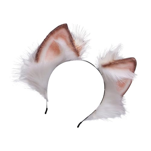 DECORNIJIA Fuchsohren Kopfschmuck Tierohren Haarband Tierstirnband Kopfbedeckung Tierstirnbänder Plüschstirnband Tiere Für Party Cosplay Kopfschmuck Ohrstirnband Pelzohr Rosa Metallstirnband von DECORNIJIA
