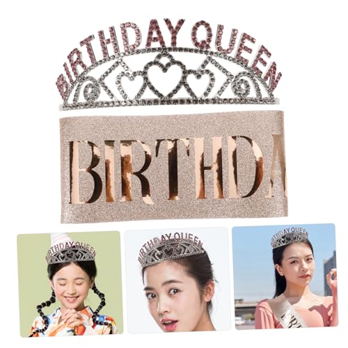 DECORNIJIA Geburtstagskrone Set mit Schärpe und Tiara Langlebiges Partyzubehör für Frauen Dekoratives Accessoire für Glamouröse Geburtstagsfeier und Besondere Anlässe DECORNIJIA Geburtstagskrone Set mit Schärpe und Tiara Langlebiges Partyzubehör für Frauen Dekoratives Accessoire für Glamouröse Geburtstagsfeier und Besondere Anlässe von DECORNIJIA