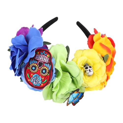 DECORNIJIA Halloween Haarreif Totenkopf Leichter Bequemer Haarschmuck für Festival Party und Halloween Mexikanischer Stil Langlebiges Material Auffälliges Design Vielseitiges Accessoire von DECORNIJIA
