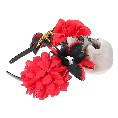 DECORNIJIA Halloween Haarreif mit Rosenblumen und Schädelmotiv Leichtes Langlebiges Party Accessoire für Halloween Kostüm Bequemes Stirnband für Fotos Bühnenauftritte und Cosplay DECORNIJIA Halloween Haarreif mit Rosenblumen und Schädelmotiv Leichtes Langlebiges Party Accessoire für Halloween Kostüm Bequemes Stirnband für Fotos Bühnenauftritte und Cosplay von DECORNIJIA