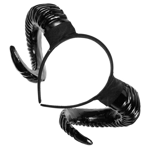 DECORNIJIA Halloween Haarreif mit Schwarzem Schafhorn Stilvoller Haarschmuck für Halloween und Kostümpartys als Kopfdeko für Cosplay und Festveranstaltungen von DECORNIJIA