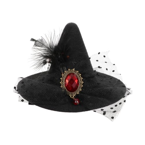 DECORNIJIA Halloween Haarschmuck Hexenhut Form Langlebig Stilvoller Haarclip für Mädchen Halloween Kostüm Zubehör Starker Grusel Look als und Partydeko von DECORNIJIA