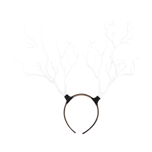 DECORNIJIA Halloween Kopfschmuck Hexen Horn Haarreif Weiß Leicht Cosplay Party Requisit Astförmig Für Damen Und Herren von DECORNIJIA