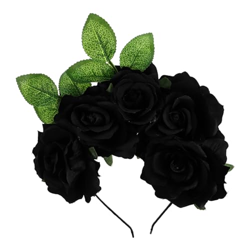DECORNIJIA Halloween Rosen Haarreif mit Künstlichen Blumen Elastisches Stirnband Haarschmuck für Frauen und Mädchen Dekoratives Accessoire für Party Karneval und Cosplay Eleganter DECORNIJIA Halloween Rosen Haarreif mit Künstlichen Blumen Elastisches Stirnband Haarschmuck für Frauen und Mädchen Dekoratives Accessoire für Party Karneval und Cosplay Eleganter von DECORNIJIA