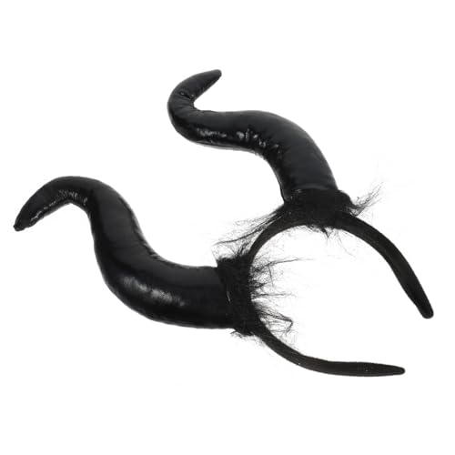 DECORNIJIA Halloween Teufelshörner Stirnband Cosplay Kopfschmuck Leichtes Schwarzes Horn Haarband für Party Foto Bühne Erwachsene von DECORNIJIA
