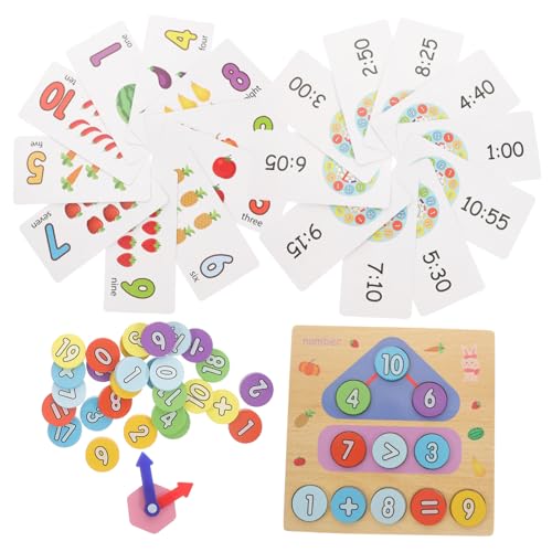 DECORNIJIA Holzspielzeug Lernuhr Uhrzeit Lernspiel Farbenfrohes Montessori Zahlenpuzzle Fördert Kognitive Entwicklung und Logisches Denken für Kleinkinder und Vorschulkinder von DECORNIJIA