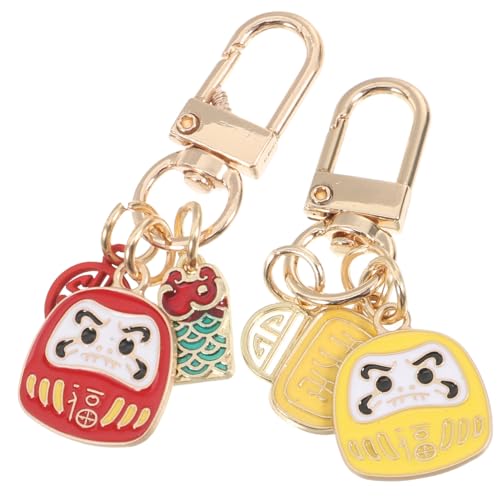 DECORNIJIA Japanischer Daruma Schlüsselanhänger Rot Gelb Glücksbringer Taschenanhänger Traditioneller Feng Shui Deko Charm für Mädchen und Erwachsene DECORNIJIA Japanischer Daruma Schlüsselanhänger Rot Gelb Glücksbringer Taschenanhänger Traditioneller Feng Shui Deko Charm für Mädchen und Erwachsene von DECORNIJIA