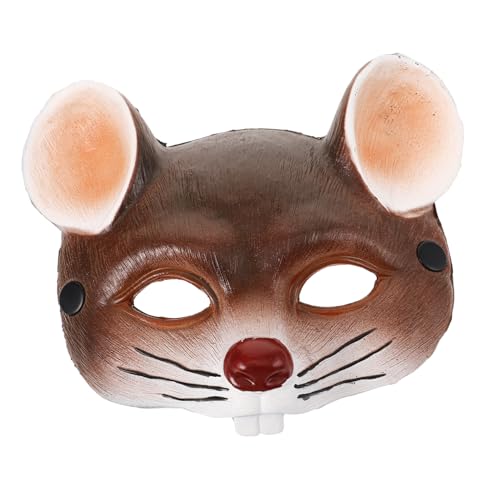 DECORNIJIA Karneval Maus Maske Braun Leichte Langlebige PU Schaumstoff Maske für Halloween Fasching Maskenball Unisex Erwachsene und Kreative Tiergesichtsverkleidung von DECORNIJIA