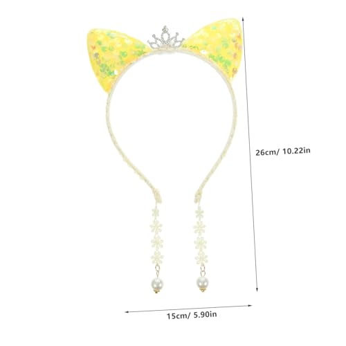 DECORNIJIA Katzenohren Haarreif mit Glitzerndem Design und Perlen Süßes Haarband für Kostümparty Karneval Fasching Weihnachten Vielseitiges Party Accessoire für Mädchen DECORNIJIA Katzenohren Haarreif mit Glitzerndem Design und Perlen Süßes Haarband für Kostümparty Karneval Fasching Weihnachten Vielseitiges Party Accessoire für Mädchen von DECORNIJIA