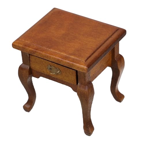 DECORNIJIA Maßstab Holz Beistelltisch mit Schublade Vintage Puppenhausmöbel Französischer Landhausstil für Schlafzimmer Wohnzimmer Accessoires DECORNIJIA Maßstab Holz Beistelltisch mit Schublade Vintage Puppenhausmöbel Französischer Landhausstil für Schlafzimmer Wohnzimmer Accessoires von DECORNIJIA