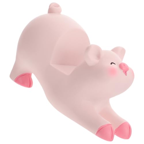 DECORNIJIA Niedlicher Schwein handyhalter aus Resin Stabiler Leichter Smartphone ständer für Schreibtisch Büro Zuhause Praktischer Mobiler Halter Geschenkidee Rosa Liegendes Schwein von DECORNIJIA