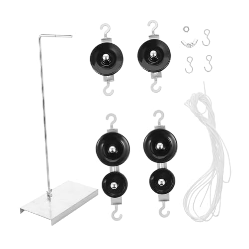 DECORNIJIA Pulley Block mit Verzinktem Halter Physik Experimentiergerät für Schule Inklusive Einzel Doppelrollen Sowie Seile zur Hebelwirkung Demonstration von DECORNIJIA