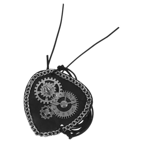 DECORNIJIA Retro PU Leder Augenklappe Einäugige Piraten Augenbinde Masquerade Halloween Kostüm Accessoire für Erwachsene mit Steampunk Zahnraddesign von DECORNIJIA