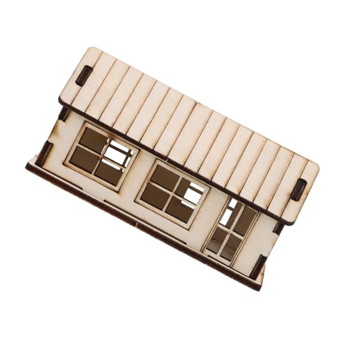 DECORNIJIA Sandtischhaus Bauen Spielzeughaus Bausatz Unfertiges Holzhaus Unfertiges Holzhandwerk Handwerkshäuser Minihäuser Zum Basteln Kleine Häuser Zum Basteln Hölzern Beige von DECORNIJIA
