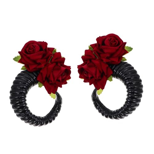 DECORNIJIA Schwarzes Horn Haarband mit Rosen Leichtes Modisches Stirnband für Halloween und Cosplay Bequemes Party Kopfschmuck Accessoire für Fotoshootings und Festivals DECORNIJIA Schwarzes Horn Haarband mit Rosen Leichtes Modisches Stirnband für Halloween und Cosplay Bequemes Party Kopfschmuck Accessoire für Fotoshootings und Festivals von DECORNIJIA