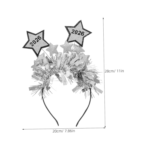 DECORNIJIA Silberschimmerndes Year's Eve Headband mit Sternenfestlichkeit Einzigartiges Party Haarband für Frauen Komfortabler Kopfschmuck aus Langlebigem Material für Feiertagsfeiern von DECORNIJIA