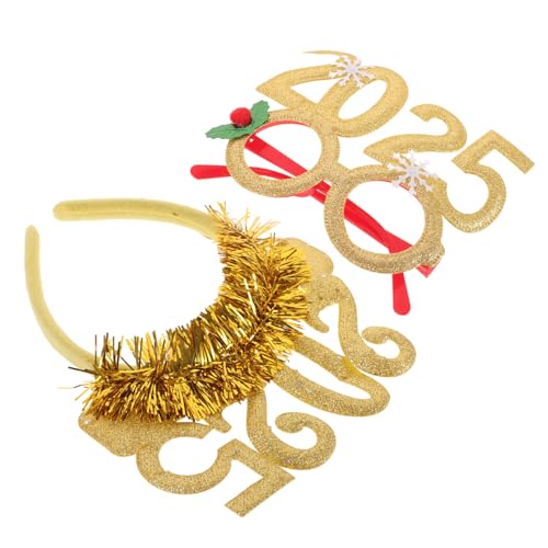 DECORNIJIA Silvester Haarreif Gold Teiliges Party Stirnband mit Brille Robustes Farbintensives Neujahrs Accessoire für Erwachsene Festlich Leicht und Langlebig für und Cosplay DECORNIJIA Silvester Haarreif Gold Teiliges Party Stirnband mit Brille Robustes Farbintensives Neujahrs Accessoire für Erwachsene Festlich Leicht und Langlebig für und Cosplay von DECORNIJIA