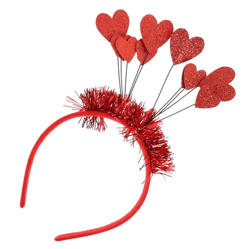 DECORNIJIA Valentinstag Pailletten Haarreif mit Roten Herzornamenten Leichtes Party Haarband Damen Flexibel und Komfortabel Modisches Haarschmuck Accessoire für Festivals und Feiern von DECORNIJIA