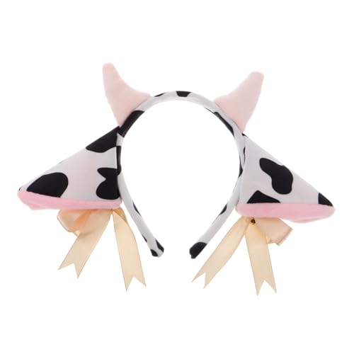 DECORNIJIA Verstellbares Kuhohren Stirnband aus Weichem Plüsch mit Glocken Elastischer Komfort für Mädchen Frauen und Tierisches Haar Accessoire für Halloween Partys und Fotoshootings von DECORNIJIA