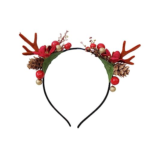 DECORNIJIA Weihnachtliches Elchgeweih Haarreifen Damen Stirnband mit Rotes Haarband für Party Karneval und Fotoshooting Korean Style Haarschmuck Einheitsgröße DECORNIJIA Weihnachtliches Elchgeweih Haarreifen Damen Stirnband mit Rotes Haarband für Party Karneval und Fotoshooting Korean Style Haarschmuck Einheitsgröße von DECORNIJIA
