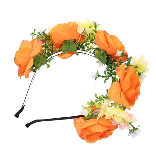 DECORNIJIA Weihnachts Haarschmuck Damen Leuchtendes Festival Haarband Eleganter Kopfschmuck für Karneval Maskerade und Fotoshootings Orange von DECORNIJIA