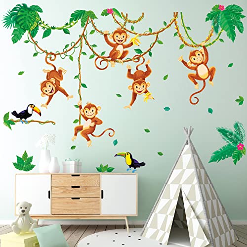 DECOWALL DWL-2013 Affen im Dschungel Wandtattoo Wandsticker Wandaufkleber Wanddeko für Wohnzimmer Schlafzimmer Kinderzimmer DECOWALL DWL-2013 Affen im Dschungel Wandtattoo Wandsticker Wandaufkleber Wanddeko für Wohnzimmer Schlafzimmer Kinderzimmer von DECOWALL