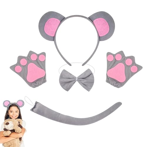 10 Stück Entzückender Mäuseohren Haarreif Set - Komplettes Maus Kostüm für alle Altersgruppen und Erwachsene - Ratatouille Kostüm mit Micky Maus Ohren in Grau,Tier Kostüm Set,Weihnachten Party 10 Stück Entzückender Mäuseohren Haarreif Set - Komplettes Maus Kostüm für alle Altersgruppen und Erwachsene - Ratatouille Kostüm mit Micky Maus Ohren in Grau,Tier Kostüm Set,Weihnachten Party von DECUIOCC