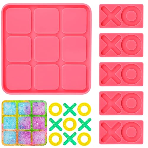 Tic Tac Toe Harzform mit 5 Schachfiguren, DECYOOL Big X-O-Brettspiel, Silikonformen für Harzguss, DIY, Tisch-Brettspiel Tic Tac Toe Harzform mit 5 Schachfiguren, DECYOOL Big X-O-Brettspiel, Silikonformen für Harzguss, DIY, Tisch-Brettspiel von DECYOOL
