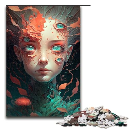 1000 Teile Puzzle „Schönes Mädchen Holzpuzzle anspruchsvolles Denkspiel für Teenager unterhaltsames Familienspiel interaktives Spiel (75 x 50 cm) von DEEPPAPEU