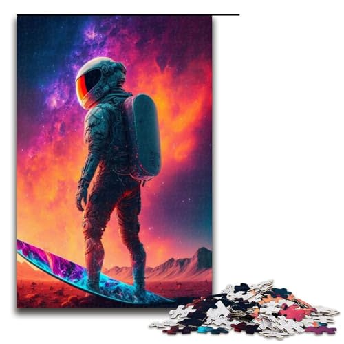 1000 Teile Puzzle Astronaut Holzpuzzle Anspruchsvolles Denkspiel für Teenager Familienspaß Interaktives Spiel 1000 Teile (75x50cm) von DEEPPAPEU