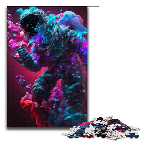 1000 Teile Puzzle Astronaut Holzpuzzle Anspruchsvolles Denkspiel für Teenager Familienspaß Interaktives Spiel 1000 Teile (75x50cm) von DEEPPAPEU