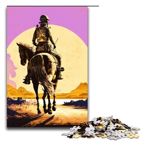 1000 Teile Puzzle Astronautenpferd Holzpuzzle Anspruchsvolles Denkspiel für Teenager Familienspaß Interaktives Spiel 1000 Teile (75x50cm) von DEEPPAPEU