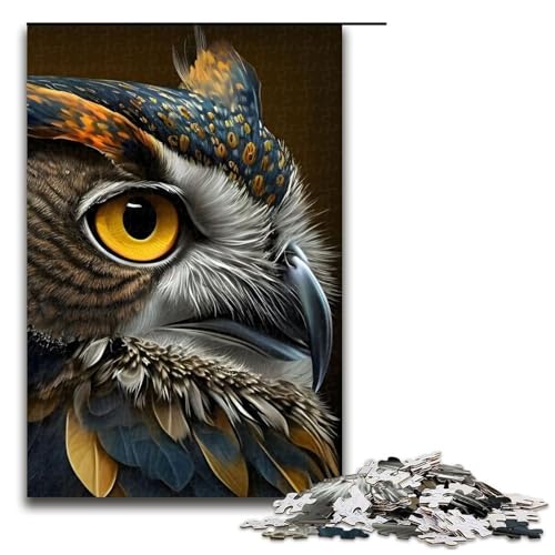 1000 Teile Puzzle Fantasie-Eule Holzpuzzle Anspruchsvolles Denkspiel für Teenager Familienspaß Interaktives Spiel (75 x 50 cm) von DEEPPAPEU
