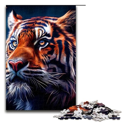 1000 Teile Puzzle Fantasy Tiger Holzpuzzle Anspruchsvolles Denkspiel für Teenager Familienspaß Interaktives Spiel 1000 Teile (75 x 50 cm) von DEEPPAPEU