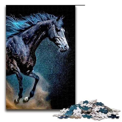 1000 Teile Puzzle Tier Pferd Holzpuzzle Anspruchsvolles Denkspiel für Teenager Familienspaß Interaktives Spiel (75x50cm) von DEEPPAPEU