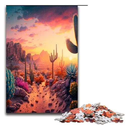 1000 Teile Puzzle bunter Sonnenuntergang Holzpuzzle anspruchsvolles Denkspiel für Teenager unterhaltsames Familienspiel interaktives Spiel (75 x 50 cm) von DEEPPAPEU