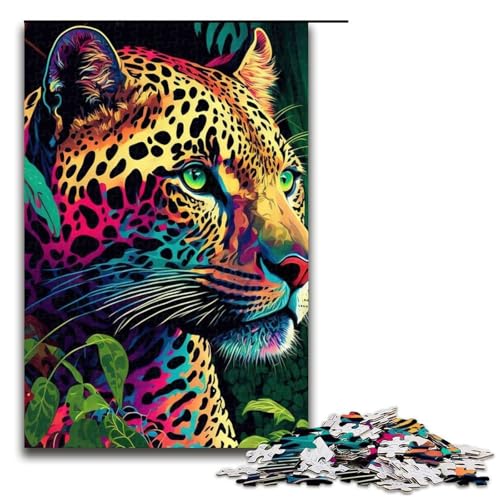 1000 Teile Puzzle mit Tierleoparden Holzpuzzle anspruchsvolles Denkspiel für Teenager unterhaltsames Familienspiel interaktives Spiel (75 x 50 cm) von DEEPPAPEU