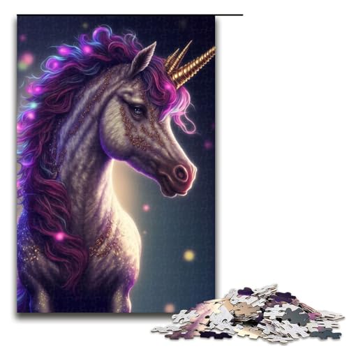 1000 Teile Puzzle süßes Pony Holzpuzzle anspruchsvolles Denkspiel für Teenager unterhaltsames Familienspiel interaktives Spiel (75 x 50 cm) von DEEPPAPEU