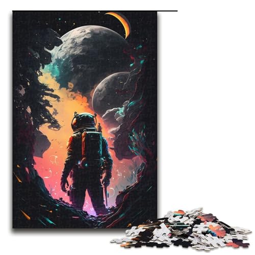 Abstrakte Weltraum-Puzzleteile für Erwachsene Holzpuzzle für Erwachsene perfekt für Teenager Familienzusammenhalt Denksportaufgabe und DIY-Heimdekor-Geschenk 1000 Teile (75 x 50 cm) von DEEPPAPEU