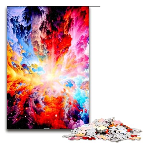Abstrakte farbenfrohe Puzzleteile für Erwachsene. Entspannende Unterhaltung Heimdekoration. 1000 Teile (75 x 50 cm) von DEEPPAPEU