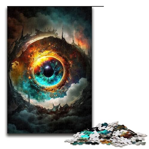 Abstraktes Augen-Puzzle für Erwachsene Holzpuzzle anspruchsvolles Denkspiel für Teenager unterhaltsames interaktives Spiel für die ganze Familie 1000 Teile (75 x 50 cm) von DEEPPAPEU