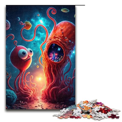 Alien-Monster-Puzzles für Teile unmögliche Puzzles für Erwachsene pädagogische Aktivität zur Verbesserung kognitiver Fähigkeiten 1000 Teile (75 x 50 cm) von DEEPPAPEU